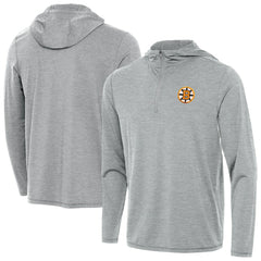 Boston Bruins Antigua Tidy Quarter-Zip Hoodie - Heather Gray - NHL