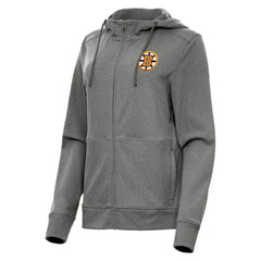 Boston Bruins Antigua Women's Seeker Full-Zip Hoodie - Heather Black - NHL