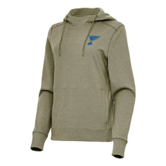 St. Louis Blues Antigua Women's Justice Pullover Hoodie - Olive - NHL