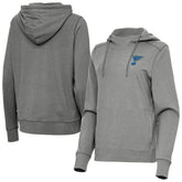St. Louis Blues Antigua Women's Justice Pullover Hoodie - Heather Black - NHL