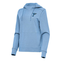 St. Louis Blues Antigua Women's Justice Pullover Hoodie - Heather Blue - NHL