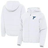 St. Louis Blues Antigua Women's Raglan Universe Full-Zip Hooded Jacket - White - NHL