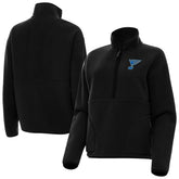 St. Louis Blues Antigua Women's Figure Half-Zip Pullover - Black - NHL
