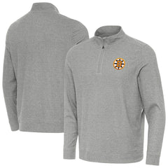 Boston Bruins Antigua Subtle Quarter-Zip Sweatshirt - Heather Gray - NHL