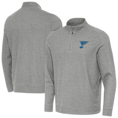 St. Louis Blues Antigua Subtle Quarter-Zip Sweatshirt - Heather Black - NHL