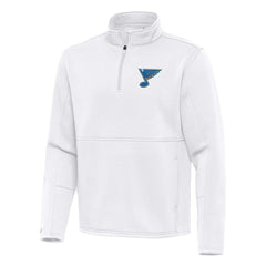 St. Louis Blues Antigua Twist Quarter-Zip Pullover Jacket - White - NHL