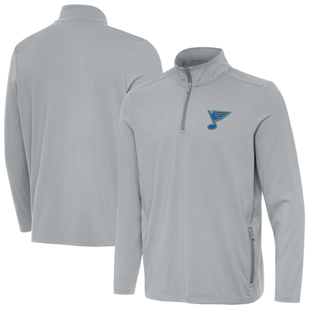 St. Louis Blues Antigua Perilous Quarter-Zip Sweatshirt - Gray - NHL