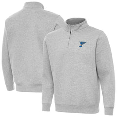 St. Louis Blues Antigua Victory Quarter-Zip Pullover Top - Heather Gray - NHL