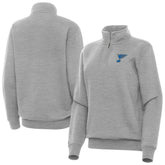 St. Louis Blues Antigua Women's Victory Quarter-Zip Pullover Top - Heather Gray - NHL