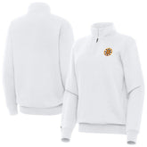 Boston Bruins Antigua Women's Victory Quarter-Zip Pullover Top - White - NHL