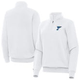 St. Louis Blues Antigua Women's Victory Quarter-Zip Pullover Top - White - NHL