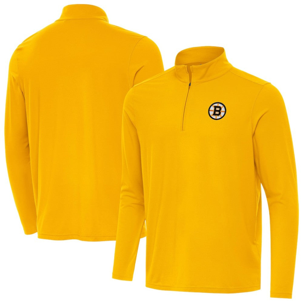 Boston Bruins Antigua Intent Quarter-Zip Top - Gold - NHL
