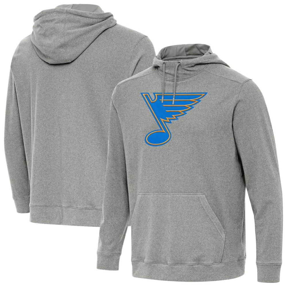 St. Louis Blues Antigua Cloud Pullover Hoodie - Heather Black - NHL