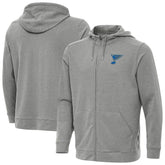 St. Louis Blues Antigua Effortless Full-Zip Hoodie - Heather Black - NHL