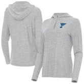 St. Louis Blues Antigua Women's Daybreak Quarter-Zip Hoodie - Heather Gray - NHL