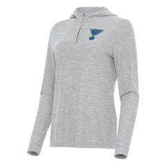 St. Louis Blues Antigua Women's Daybreak Quarter-Zip Hoodie - Heather Gray - NHL