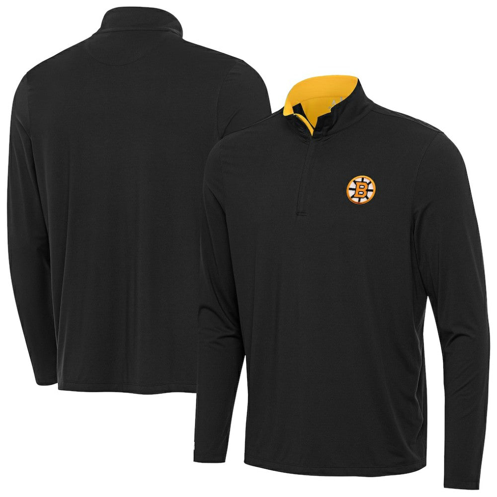 Boston Bruins Antigua Content Quarter-Zip Jacket - Black - NHL