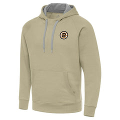 Boston Bruins Antigua Victory Pullover Hoodie - Khaki - NHL