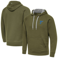 St. Louis Blues Antigua Victory Pullover Hoodie - Olive - NHL