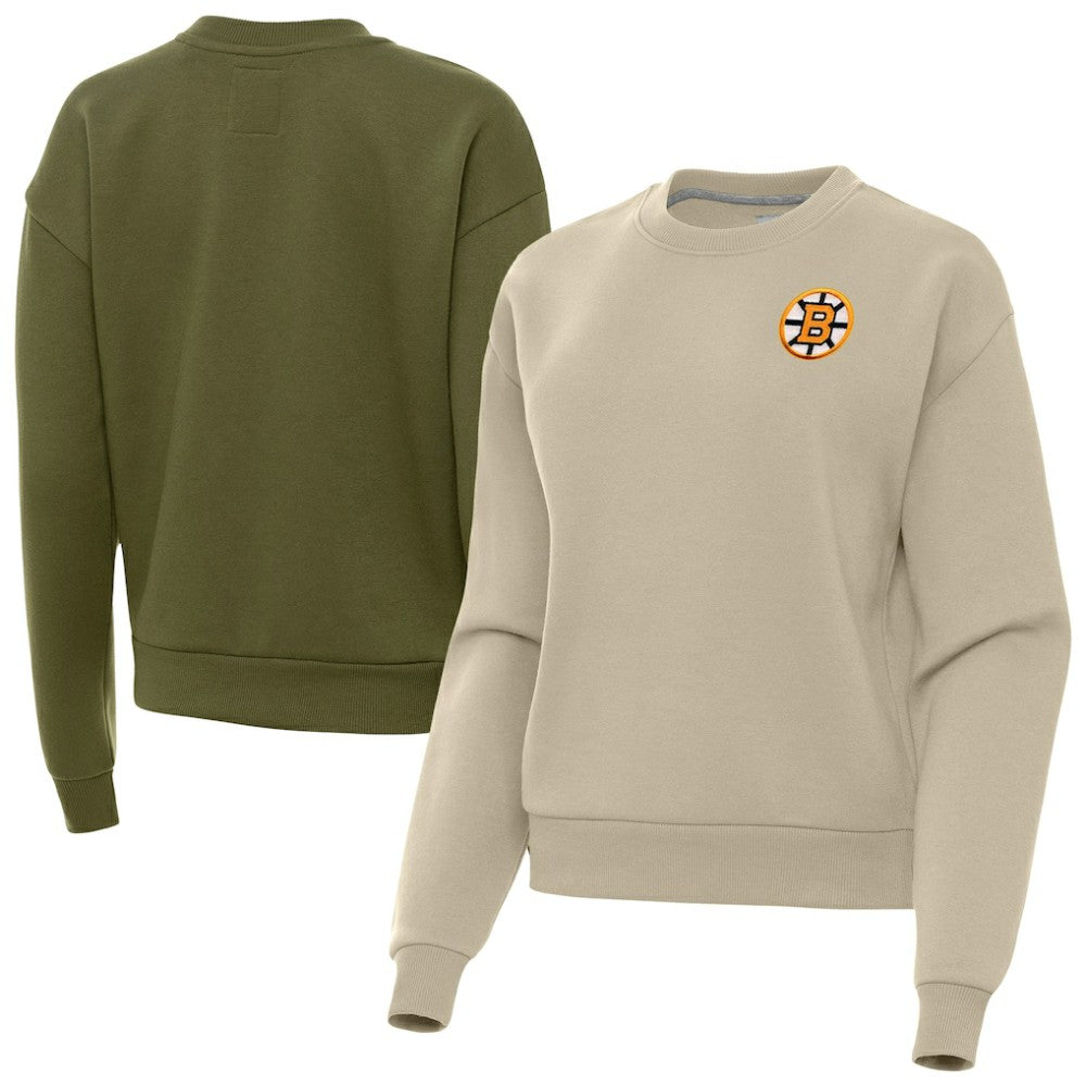 Boston Bruins Antigua Women's Victory Pullover Sweatshirt - Olive - NHL