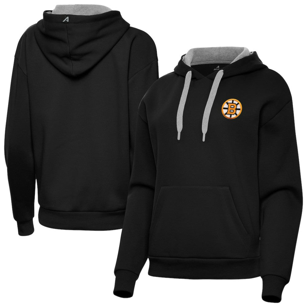Boston Bruins Antigua Women's Victory Pullover Hoodie - Black - NHL
