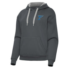St. Louis Blues Antigua Women's Victory Pullover Hoodie - Charcoal - NHL