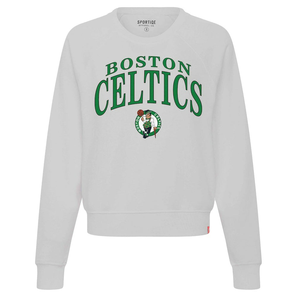Boston Celtics Sportiqe Women's Genuine Issue Collection Ashlyn Cropped Sweatshirt Gray - NBA