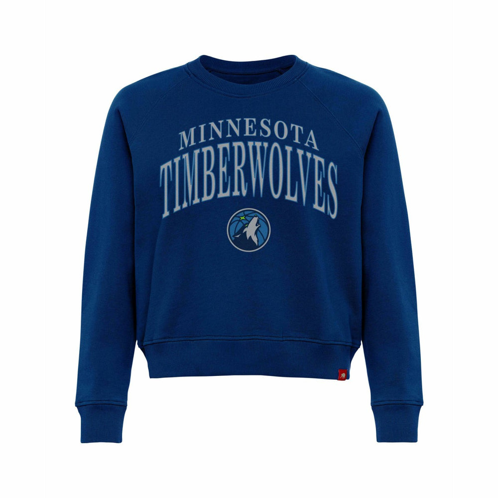 Minnesota Timberwolves Sportiqe Women's Genuine Issue Collection Ashlyn Cropped Sweatshirt Navy - NBA