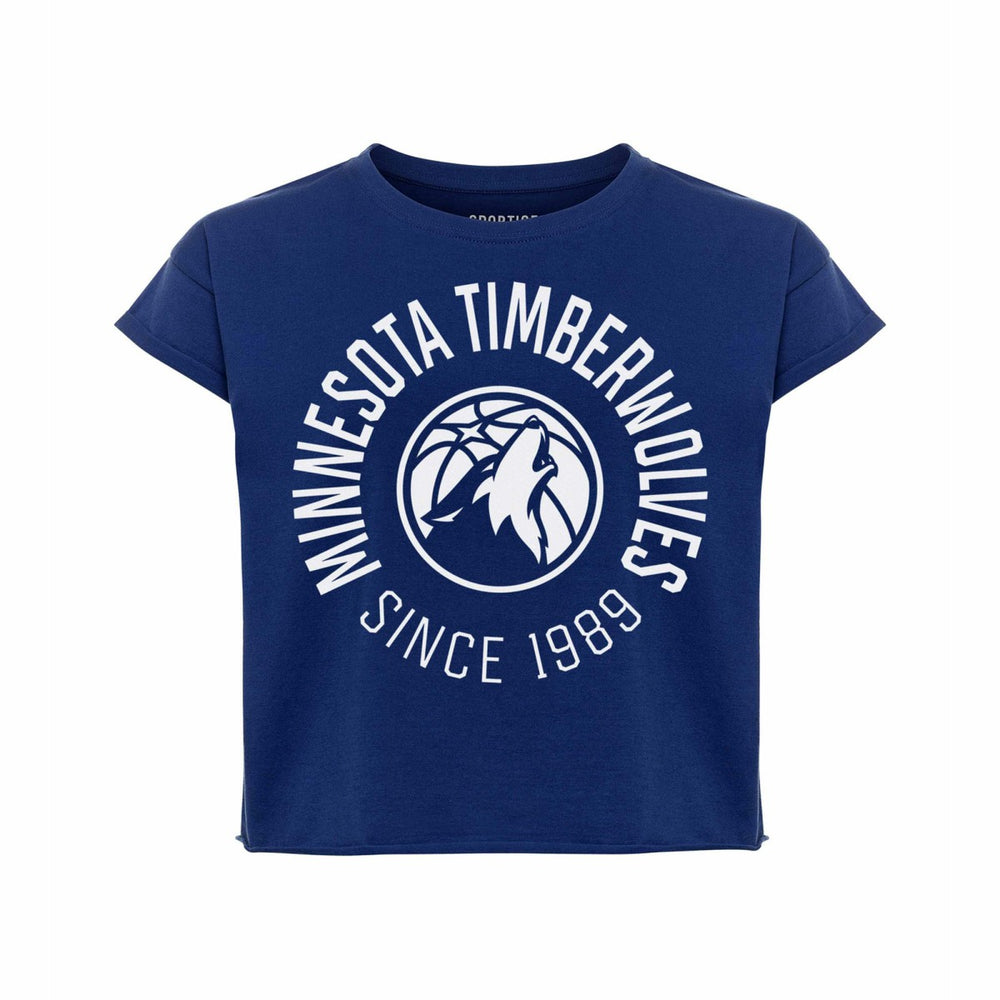 Minnesota Timberwolves Sportiqe Women's Cropped Genuine Issue Collection Alana T-Shirt Navy - NBA