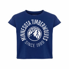 Minnesota Timberwolves Sportiqe Women's Cropped Genuine Issue Collection Alana T-Shirt Navy - NBA