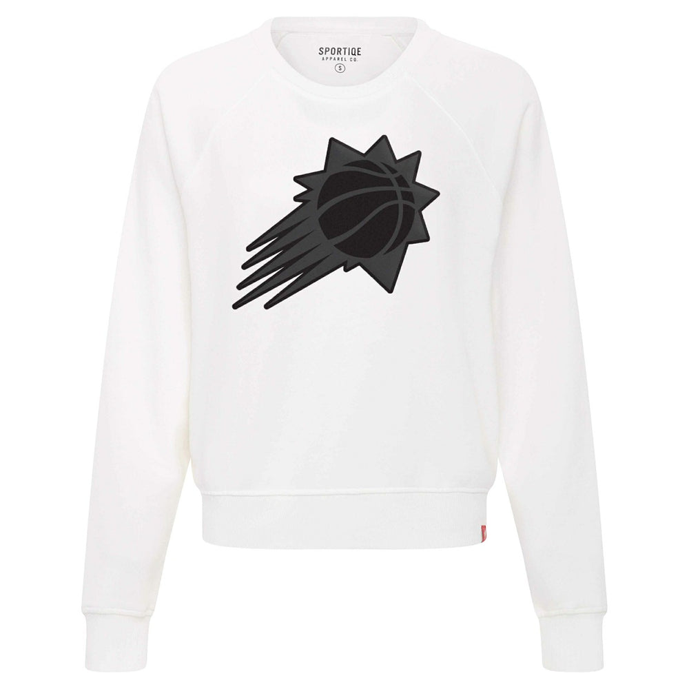 Phoenix Suns Sportiqe Women's Genuine Issue Collection Ashlyn Raglan Sweatshirt White - NBA