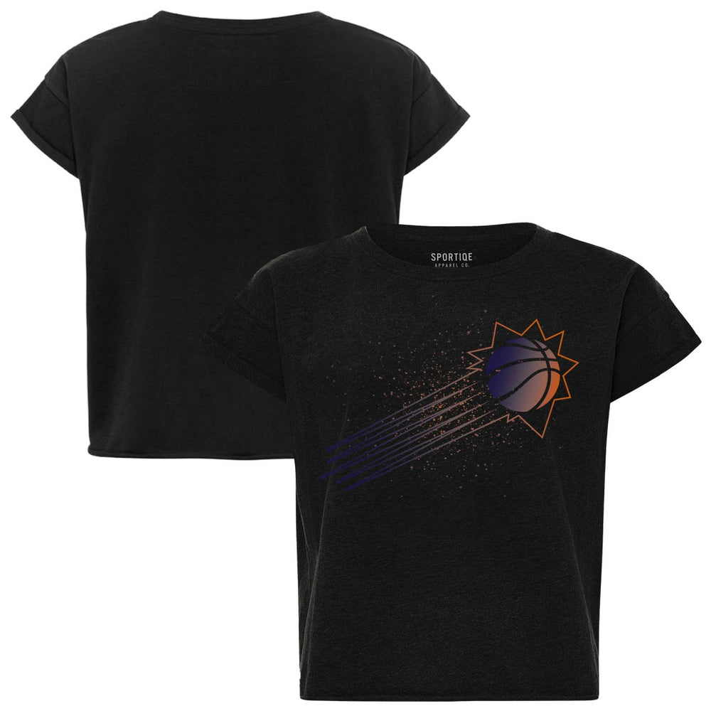 Phoenix Suns Sportiqe Women's Cropped Genuine Issue Collection Alana T-Shirt Black - NBA