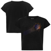 Phoenix Suns Sportiqe Women's Cropped Genuine Issue Collection Alana T-Shirt Black - NBA