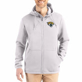 Jacksonville Jaguars Cutter & Buck Roam Epic Comfort Recycled Full-Zip Hoodie Jacket Gray | NFL