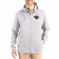 Jacksonville Jaguars Cutter & Buck Roam Epic Comfort Recycled Full-Zip Hoodie Jacket Gray | NFL