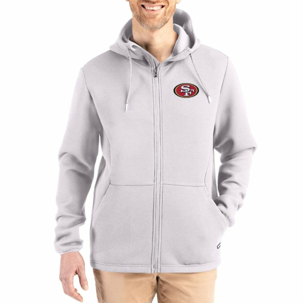 San Francisco 49ers Cutter & Buck Roam Epic Comfort Recycled Full-Zip Hoodie Jacket Gray | NFL
