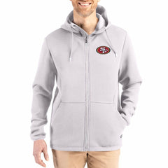San Francisco 49ers Cutter & Buck Roam Epic Comfort Recycled Full-Zip Hoodie Jacket Gray | NFL