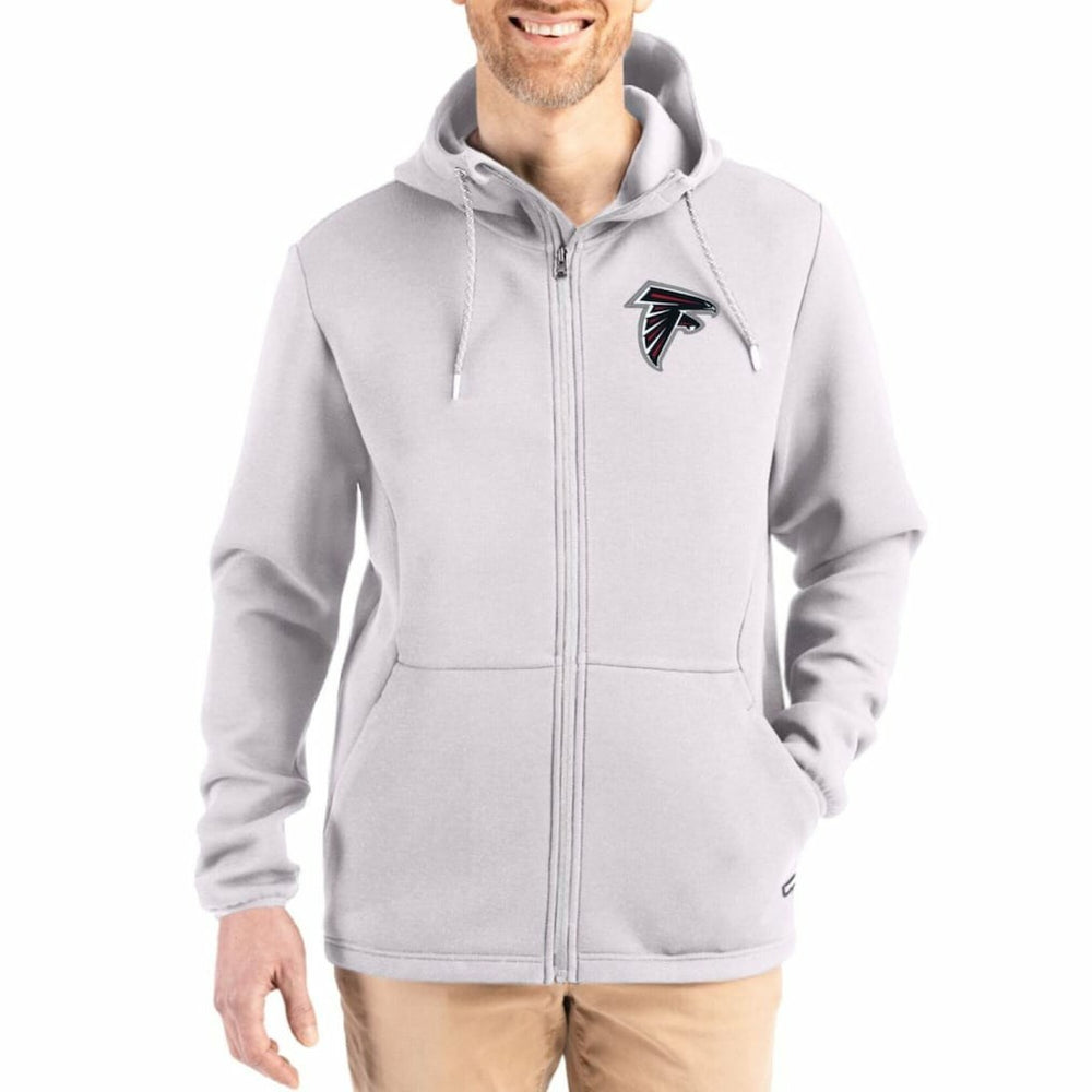 Atlanta Falcons Cutter & Buck Roam Epic Comfort Recycled Full-Zip Hoodie Jacket Gray | NFL