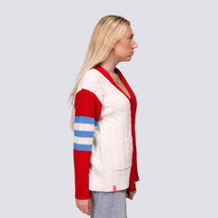 St. Louis Cardinals Lusso Women's Shyla Knit V-Neck Full-Zip Sweater - MLB