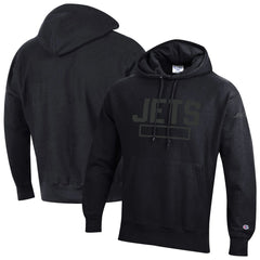 New York Jets Champion Tonal Reverse Weave Fleece Hoodie Black | NFL