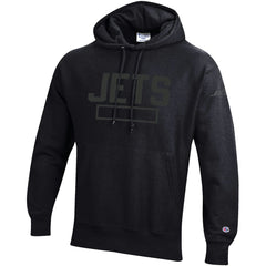 New York Jets Champion Tonal Reverse Weave Fleece Hoodie Black | NFL