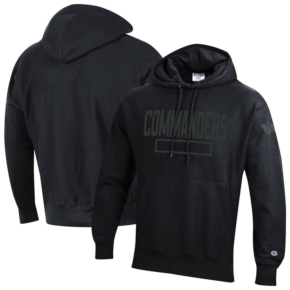 Washington Commanders Champion Tonal Reverse Weave Fleece Hoodie Black | NFL