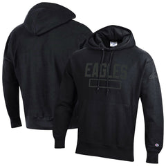 Philadelphia Eagles Champion Tonal Reverse Weave Fleece Hoodie Black | NFL