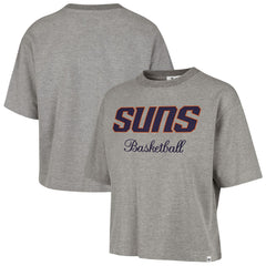Phoenix Suns '47 Women's Pivot Drop Needle Cropped T-Shirt Gray - NBA