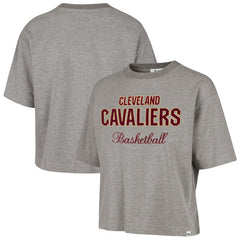 Cleveland Cavaliers '47 Women's Pivot Drop Needle Cropped T-Shirt Gray - NBA
