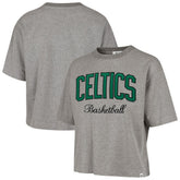 Boston Celtics '47 Women's Pivot Drop Needle Cropped T-Shirt Gray - NBA
