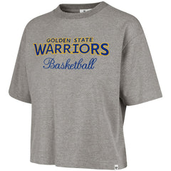 Golden State Warriors '47 Women's Pivot Drop Needle Cropped T-Shirt Gray - NBA