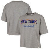 New York Knicks '47 Women's Pivot Drop Needle Cropped T-Shirt Gray - NBA