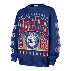 Philadelphia 76ers '47 Women's Go Big Oversized Sweatshirt Royal - NBA