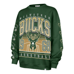 Milwaukee Bucks '47 Women's Go Big Oversized Sweatshirt Hunter Green - NBA